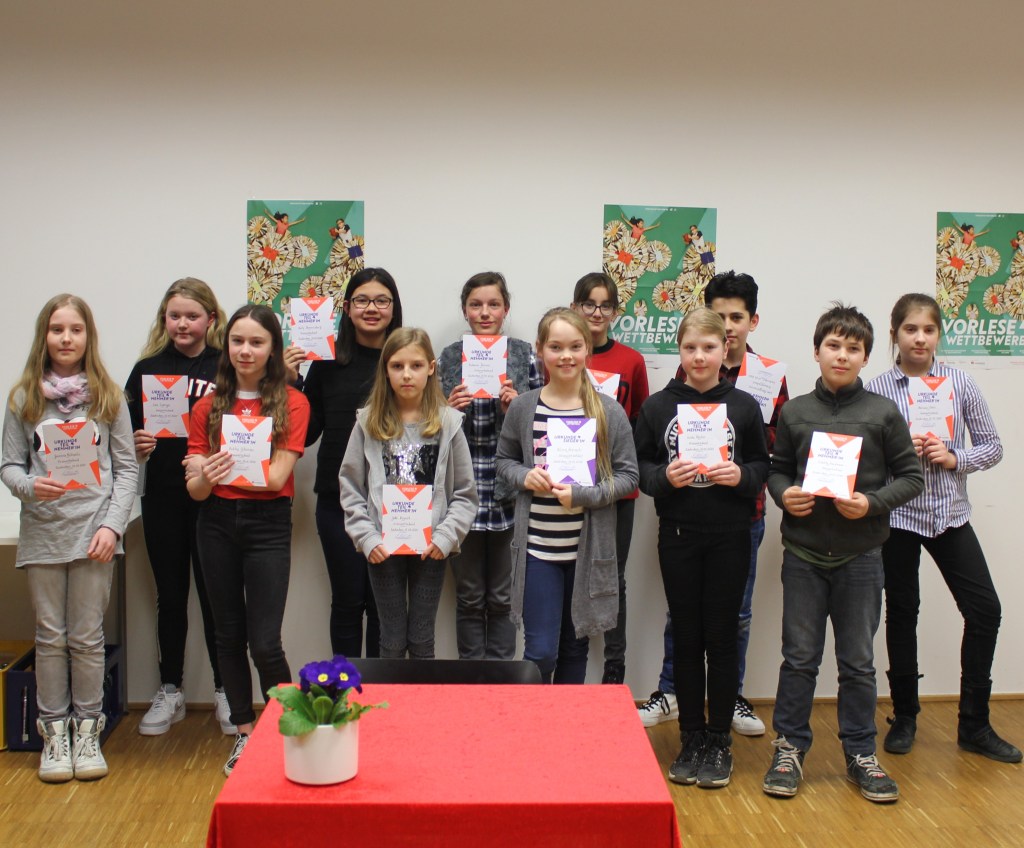 Schulsieger des Kreises Euskirchens im 61. Vorlesewettbewerb des Börsenvereins des Deutschen Buchhandels 2019/2020 in der Stadtbibliothek Euskirchen